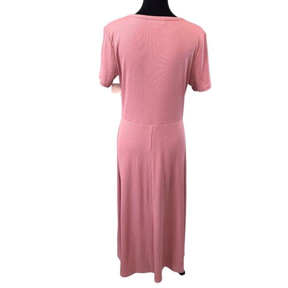 NEW NORDSTROM Treasure & Bond Pink Ribbed Midi Dress Size L - Picture 2 of 5